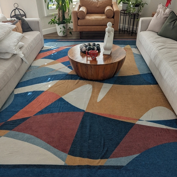 Abstract Multicolor Area Rug - Picture 2 of 2